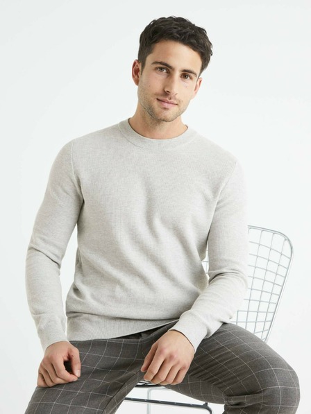 Celio Hellgrauer Herrenpullover Celio Bepic