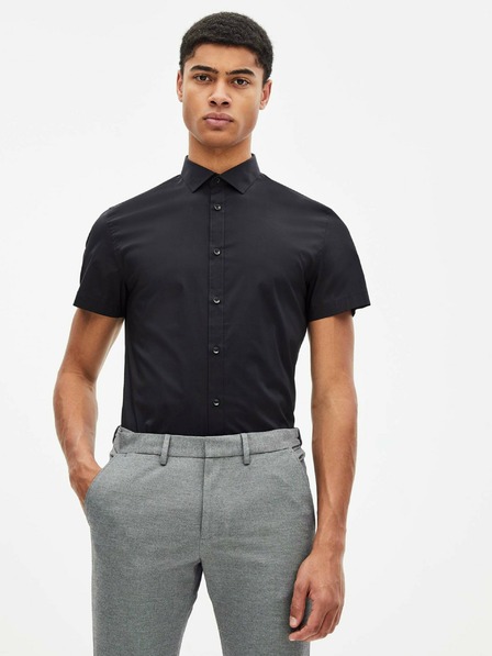 Celio Schwarzes Herren Celio Daslim Kurzarm-Shirt