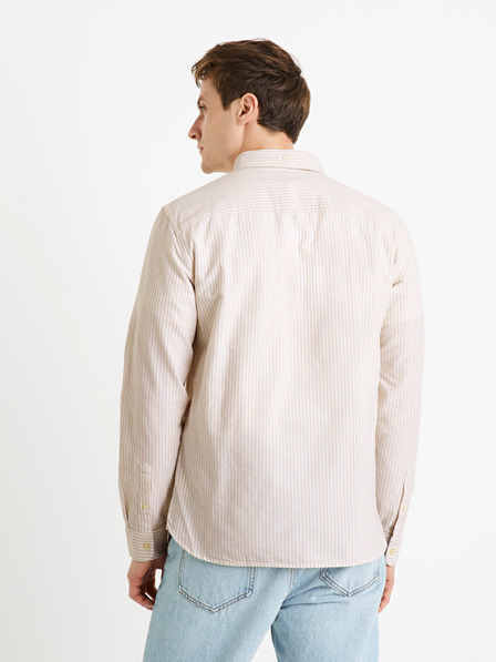 Celio Beigefarbenes normales Oxford-Hemd Celio Caoxfordy