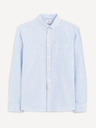 Celio Hellblau gestreiftes Herrenhemd regular fit Celio Caoxfordy