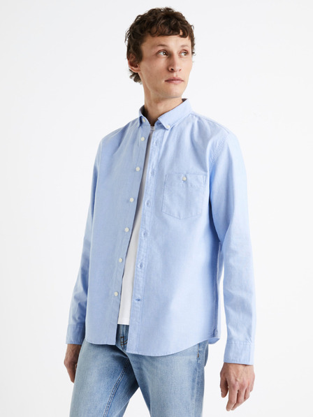 Celio Hellblaues Herren-Baumwollhemd Celio Daxford