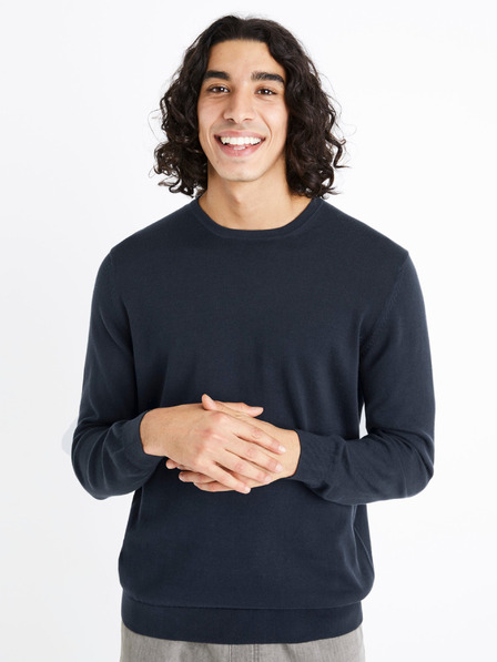 Celio Dunkelblauer Herrenpullover Celio Decoton