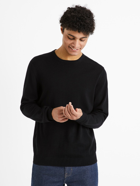 Celio Schwarzer Herrenpullover Celio Decoton