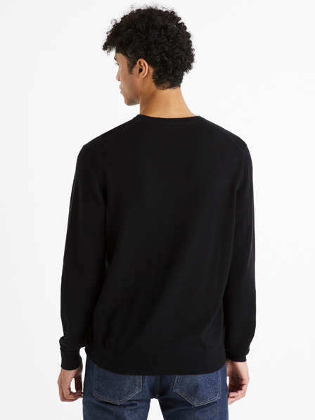 Celio Schwarzer Herrenpullover Celio Decoton