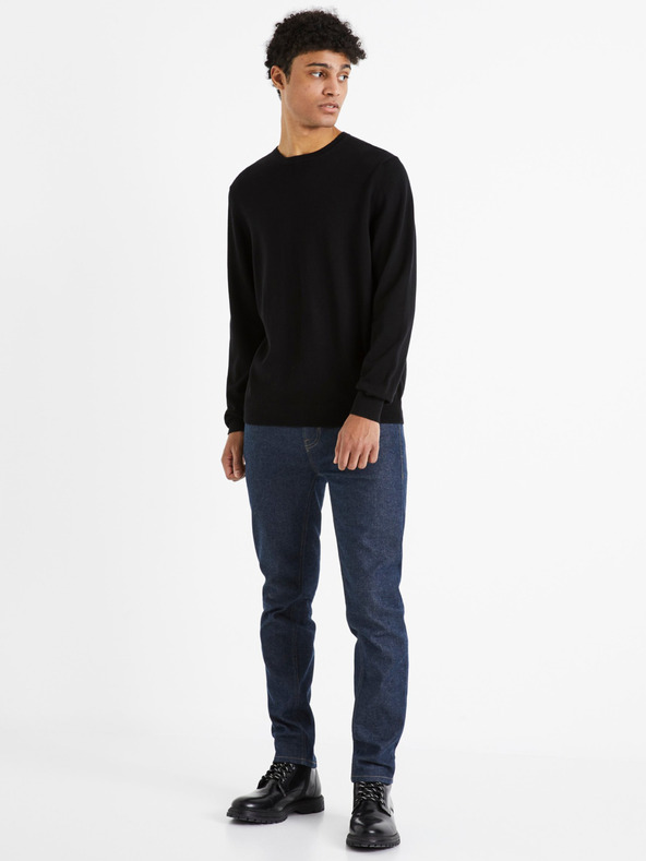 Celio Schwarzer Herrenpullover Celio Decoton