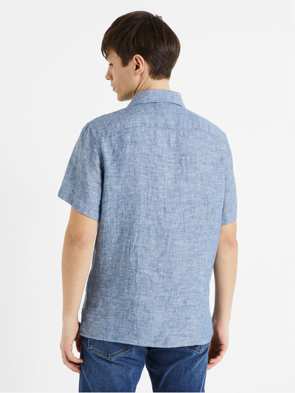 Celio Blaues Herren-Leinenhemd Celio Damralin