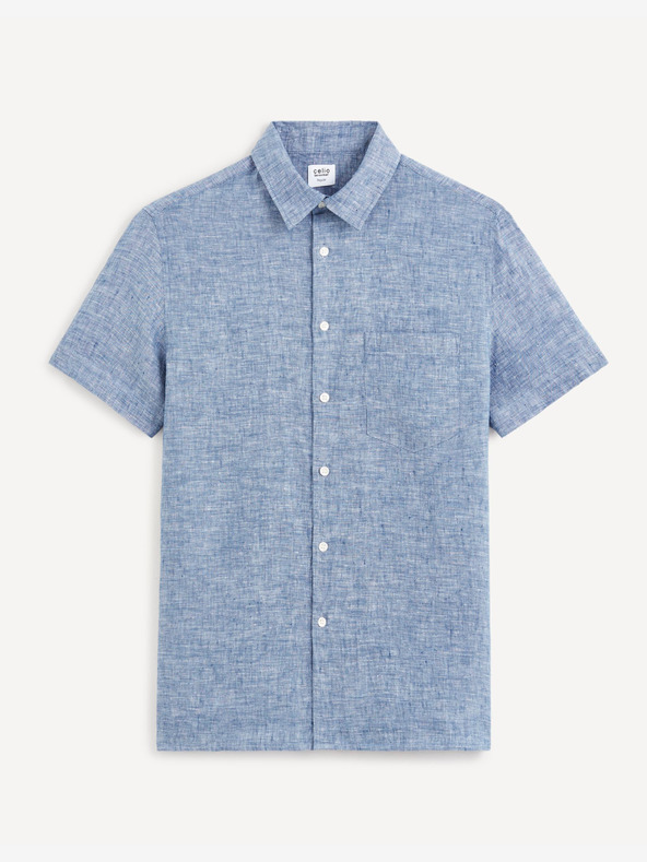 Celio Blaues Herren-Leinenhemd Celio Damralin