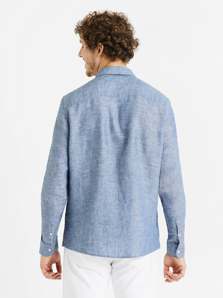 Celio Blaues Herren-Leinenhemd Celio Daflix