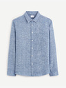 Celio Blaues Herren-Leinenhemd Celio Daflix