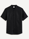 Celio Schwarzes Herren-Leinenhemd Celio Damopoc
