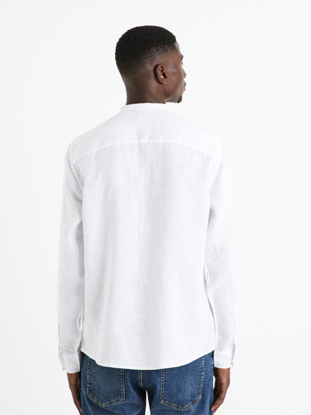 Celio Weißes Herren-Leinenhemd Celio Damaolin
