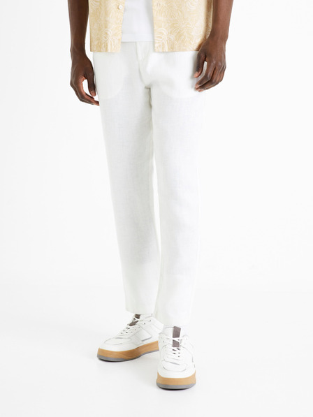 Celio Weiße Herren-Leinenhose Celio Dolinus