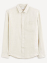 Celio Cremefarbenes Herren-Leinenhemd Celio Daflix