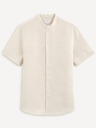 Celio Beigefarbenes Herren-Leinenhemd Celio Damopoc