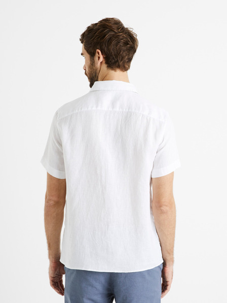 Celio Weißes Herren-Leinenhemd Celio Damarlin