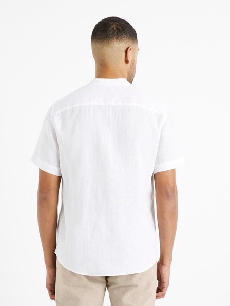 Celio Weißes Herren Leinenhemd Celio Damopoc