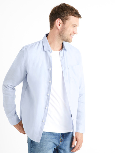 Celio Hellblaues Herren Leinenhemd Celio Daflix