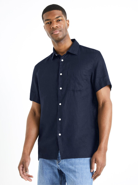 Celio Dunkelblaues Herren-Leinenhemd Celio Damarlin