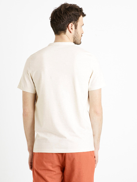 Celio Cremefarbenes Herren-Basishemd Celio Cegeti