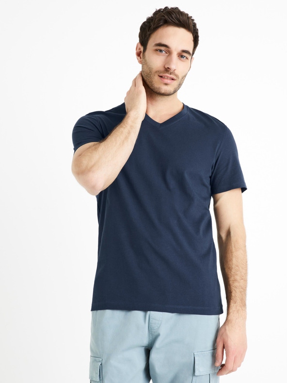 Celio Dunkelblaues Herren Basic-Hemd Celio Debasev