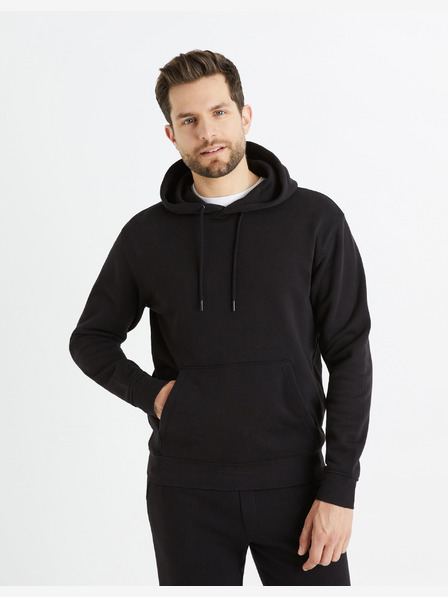 Celio Schwarzer Herren-Kapuzenpullover Celio Fesix