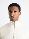 Celio Cremefarbener Herrenpullover mit Stehkragen Celio Celim