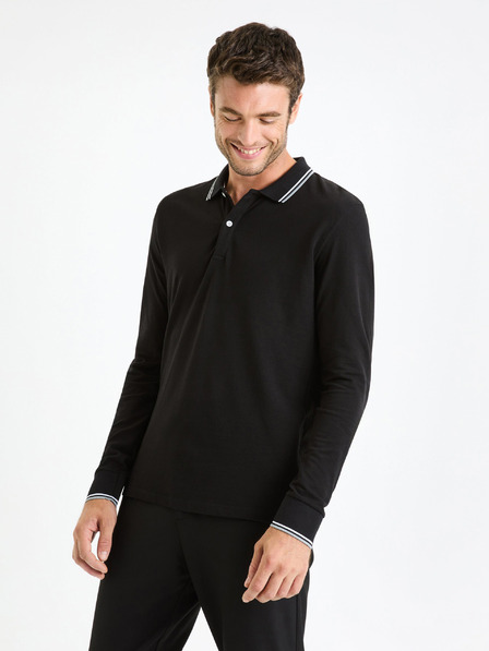 Celio Schwarzes Herren Basic-Poloshirt Celio Decolml