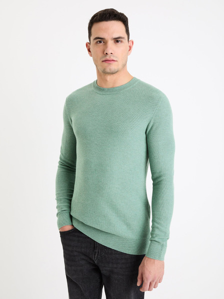 Celio Grüner Herren-Basic-Pullover Celio Bepic