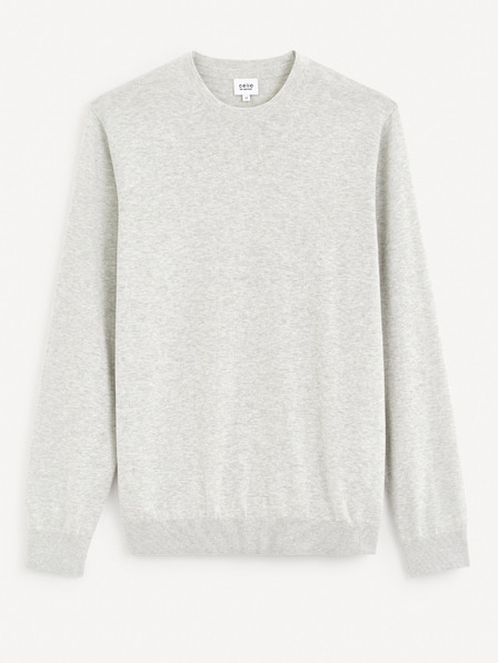 Celio Hellgrauer Herren-Basic-Pullover Celio Decoton