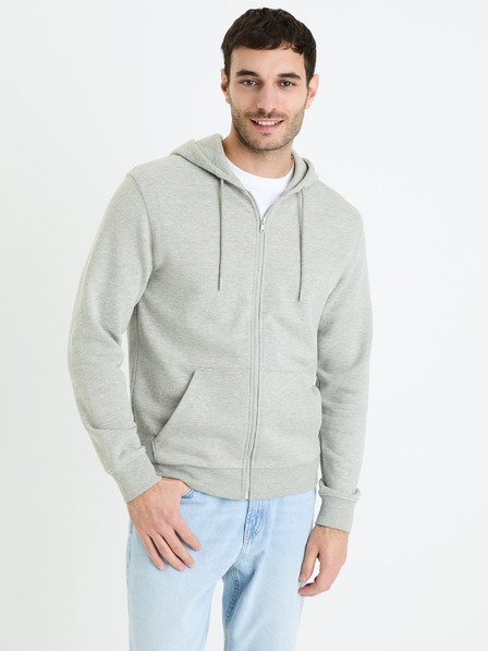 Celio Hellgraues Herren-Basic-Sweatshirt Celio Fethree