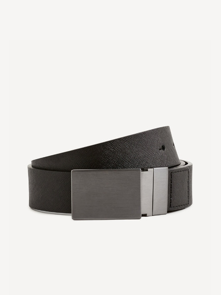 Celio Schwarzer Ledergürtel für Männer Celio Visibe