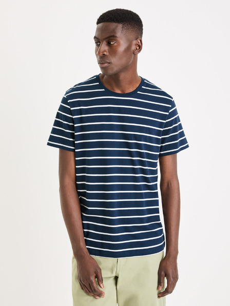 Celio Dunkelblaues Herren-Basic-Shirt Celio Gebaser
