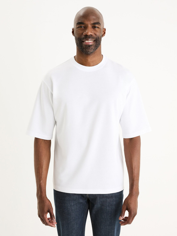 Celio Weißes Herren-T-Shirt Celio Gehem