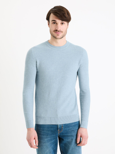 Celio Hellblauer Herren-Basic-Pullover Celio Bepic
