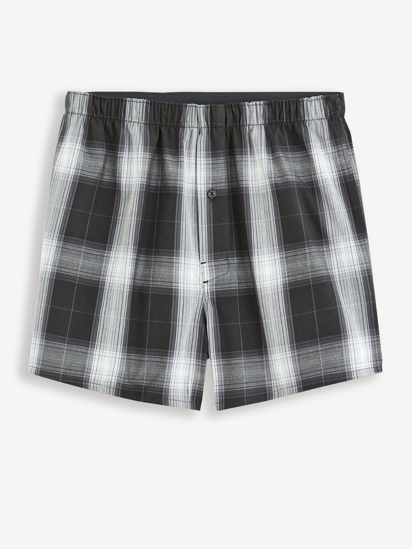 Celio Grauer karierter kurzer Schlafanzug für Herren Celio Gipyshort2