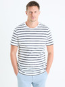Celio Weißes Herren T-Shirt gestreift Celio Gebaser