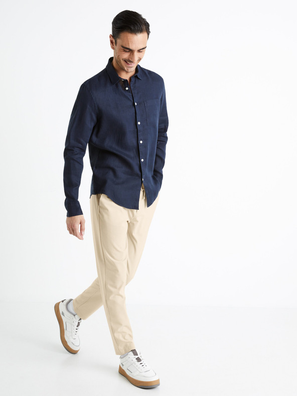 Celio Dunkelblaues Herren Leinenhemd Celio Daflix