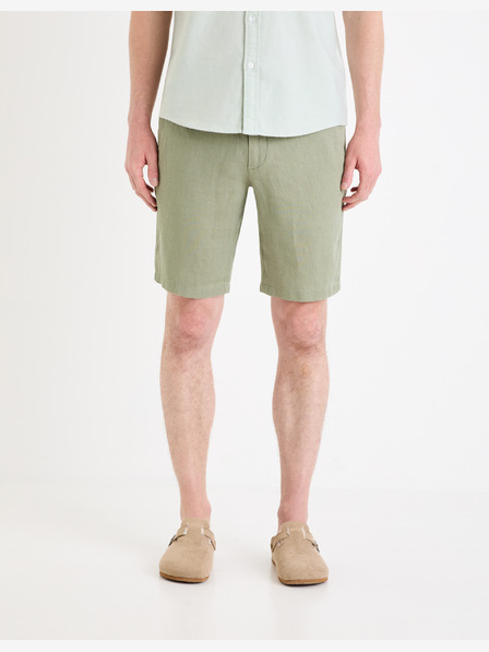 Celio Grüne Herren-Leinen-Shorts Celio Dolinusbm