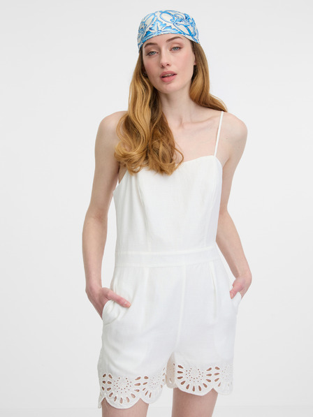 Orsay Weißes kurzes Damen-Overallkleid ORSAY