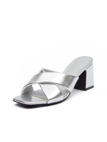 Orsay Silberne Damen-Pantoffeln mit Absatz ORSAY