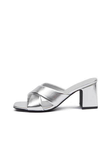 Orsay Silberne Damen-Pantoffeln mit Absatz ORSAY