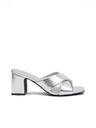 Orsay Silberne Damen-Pantoffeln mit Absatz ORSAY