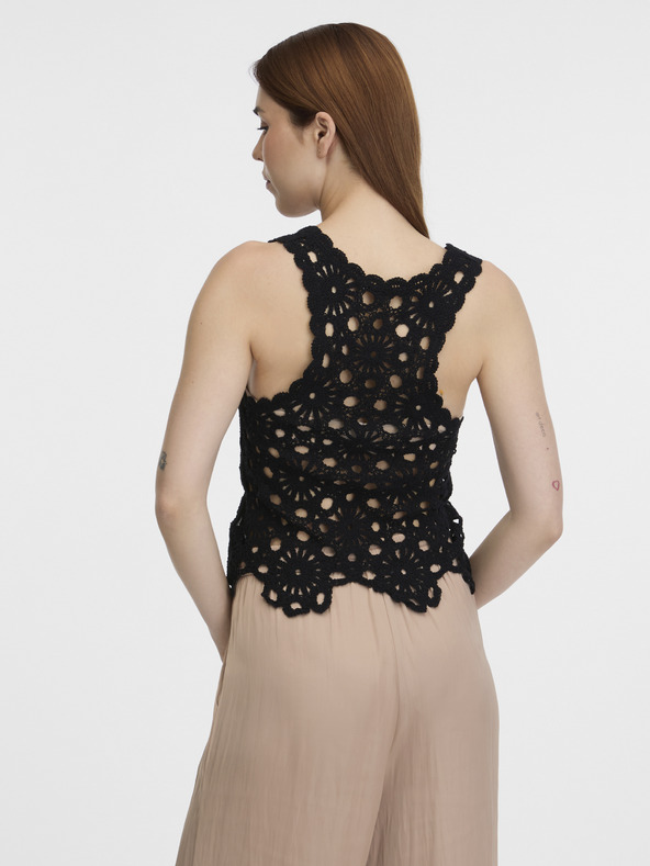 Orsay Schwarzes Damen-Häkeltop ORSAY