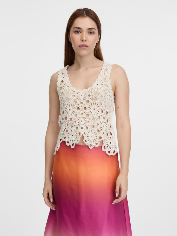 Orsay Cremefarbenes Damen-Häkeltop ORSAY