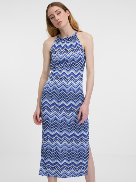 Orsay Blaues gemustertes Damenkleid ORSAY