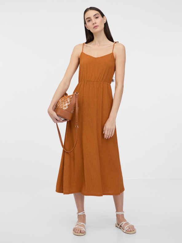 Orsay Braunes Damen Maxikleid ORSAY