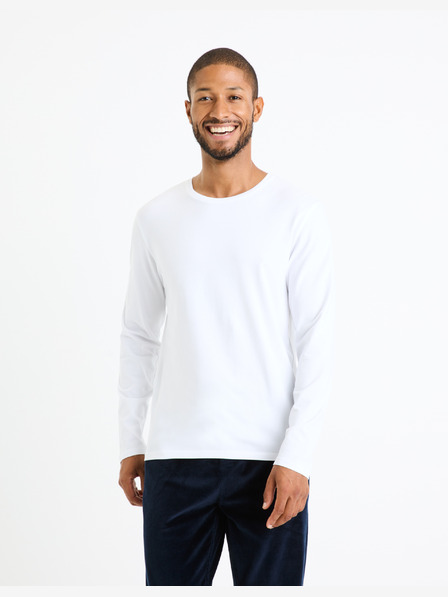 Celio Weißes Herren Langarmhemd Celio Fabeille2 regular