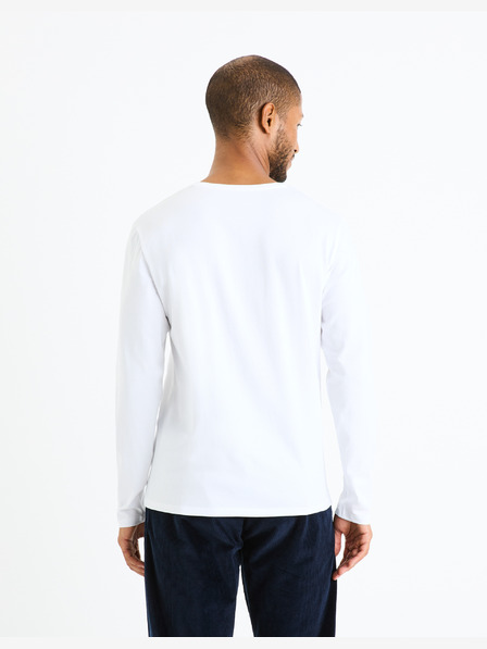 Celio Weißes Herren Langarmhemd Celio Fabeille2 regular