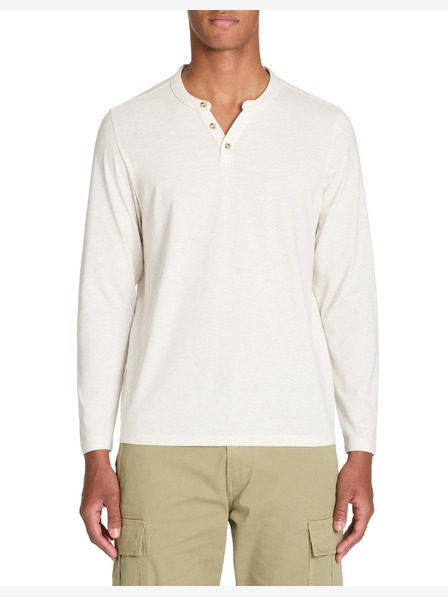Celio Cremefarbenes Herren-Langarm-T-Shirt Celio Fegetiml