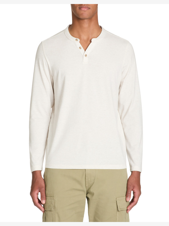 Celio Cremefarbenes Herren-Langarm-T-Shirt Celio Fegetiml